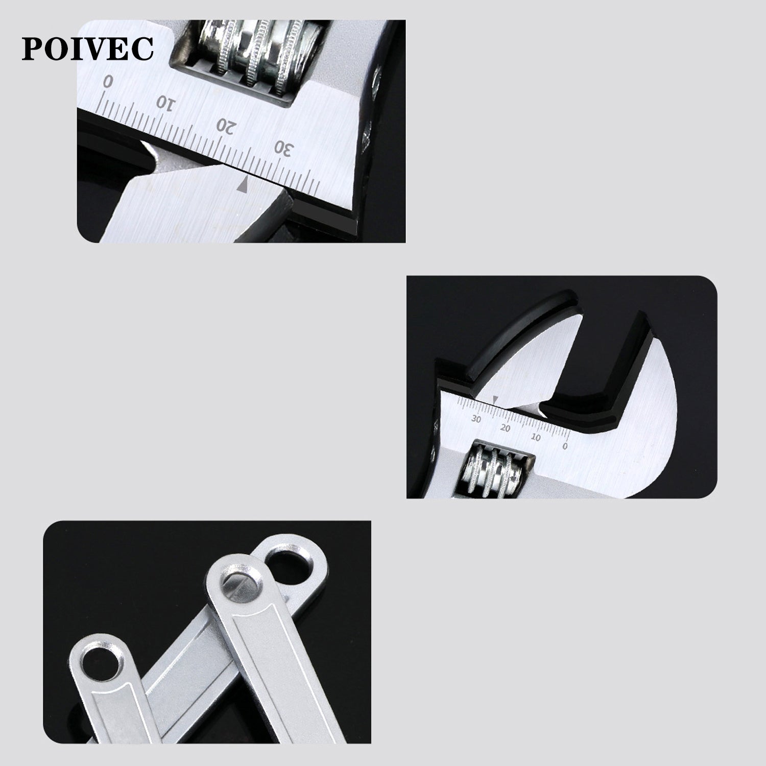 POIVEC Adjustable Wrench, Multi-Function Universal Shifter Spanner, Available in Multiple Sizes