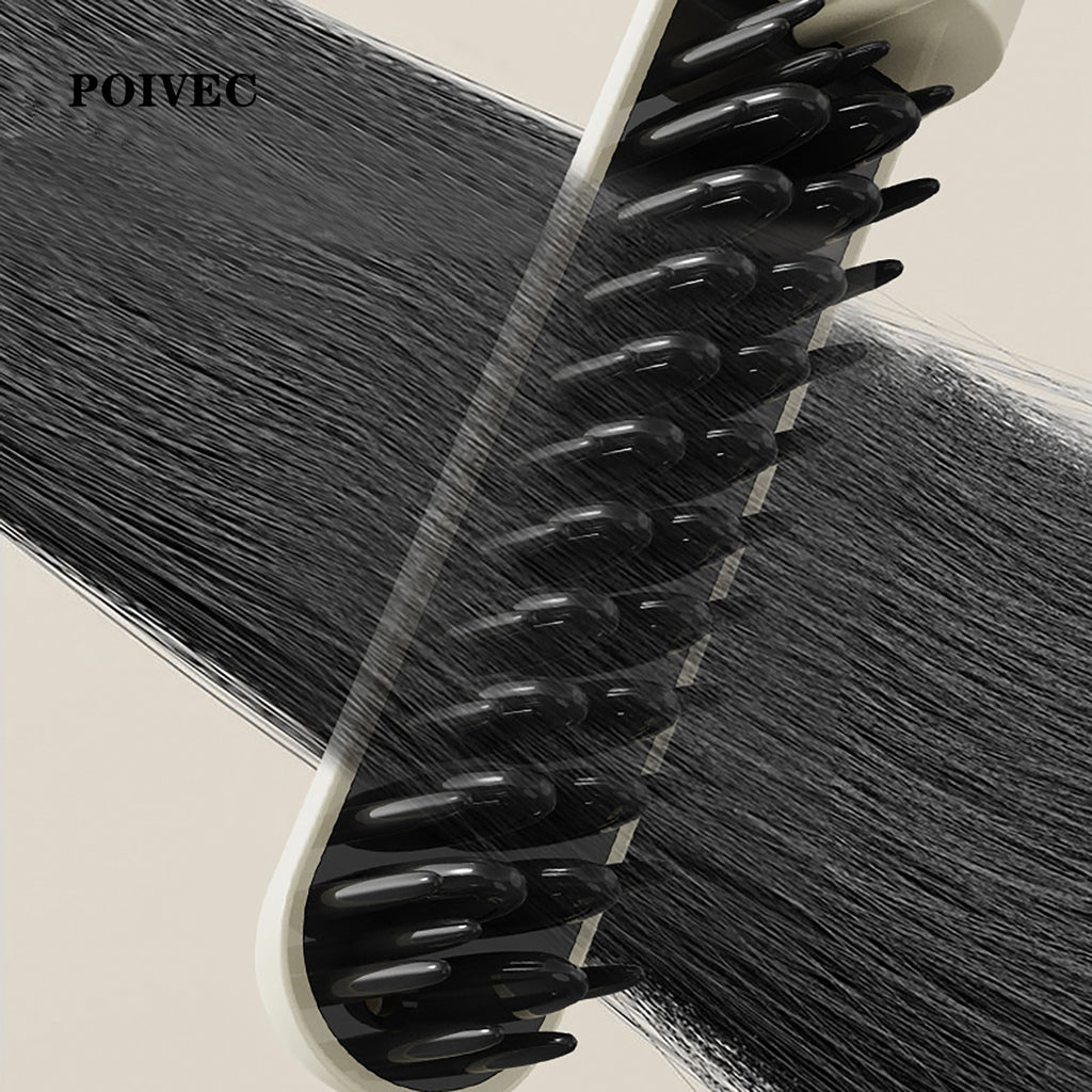POIVEC Cordless Hair Straightener, Rechargeable Portable Straightening Brush with Dual-Tooth Comb Design