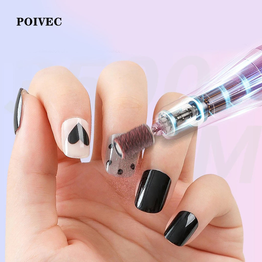 POIVEC 35000RPM Electric Nail File, Rechargeable Portable Nail Polisher and Buffer