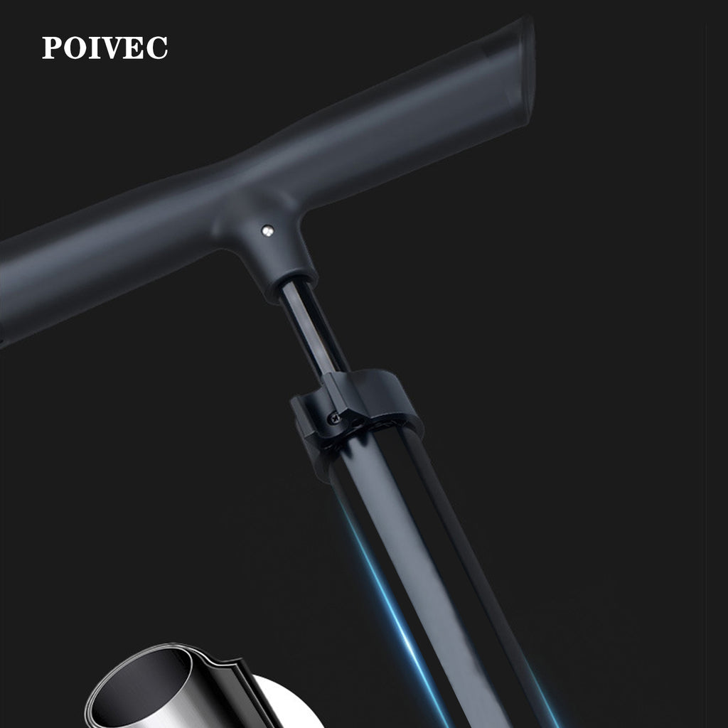POIVEC Portable Tire Pump with Pressure Gauge, High-Pressure Manual Inflator for Bikes, E-Bikes and Emergency Car Tire Inflation