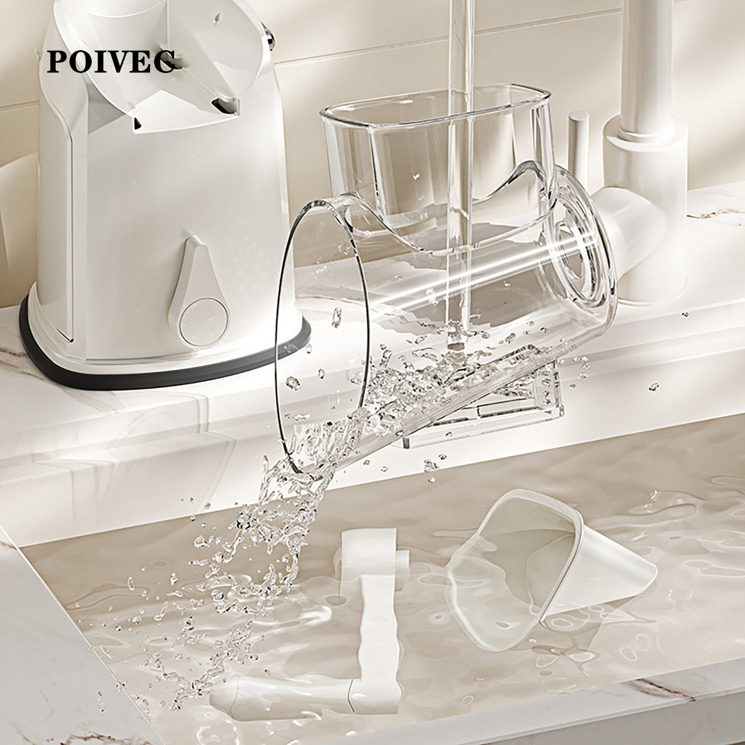 POIVEC Manual Rotary Vegetable Grater, Hand Crank Shredder and Slicer for Fruits and Vegetables
