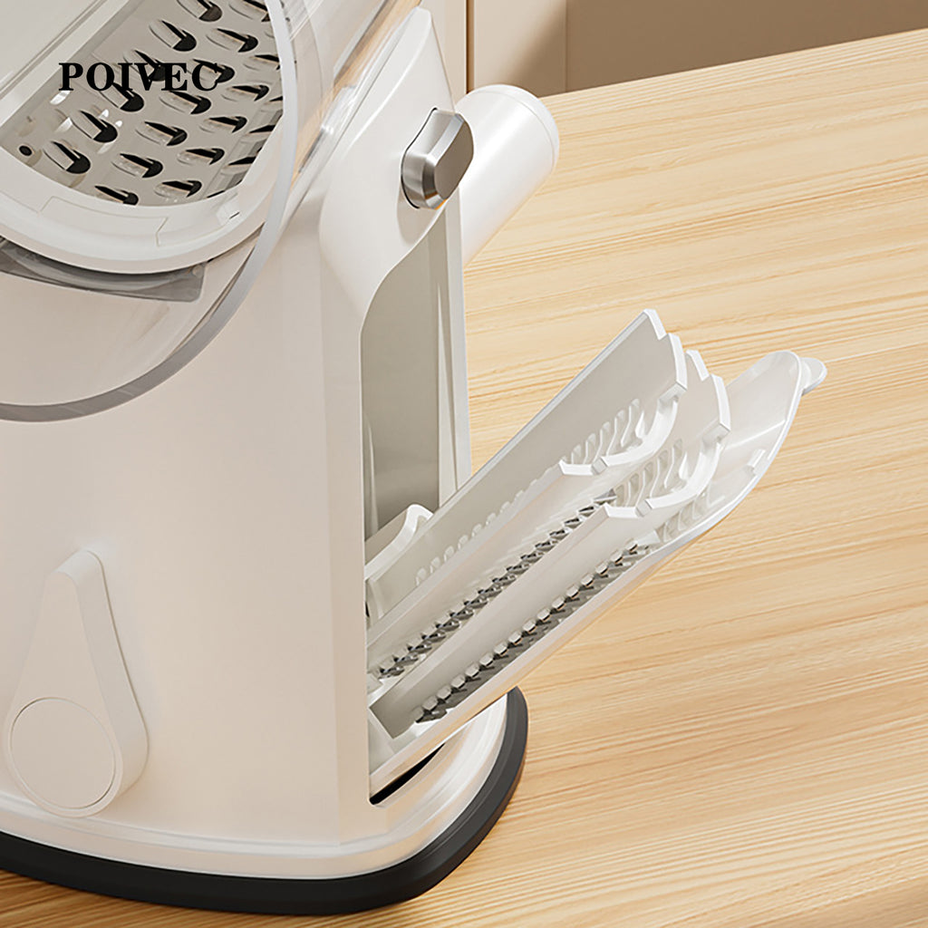 POIVEC Manual Rotary Vegetable Grater, Hand Crank Shredder and Slicer for Fruits and Vegetables
