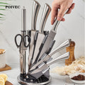 POIVEC 8-Piece Stainless Steel Kitchen Knife Set, Home Chef Knife Set