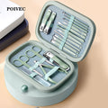 POIVEC 18PCS Stainless Steel Manicure Pedicure Set, Colorful Nail Clippers Grooming Kit with Travel Case