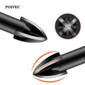 POIVEC Tungsten Carbide Cross Tip Drill Bit Set, Hex Shank Drill Bits for Glass, Ceramic Tile, Marble and Wall Drilling
