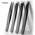 POIVEC 9.6cm Stainless Steel Precision Tweezers, Lash and Eyebrow Tweezers