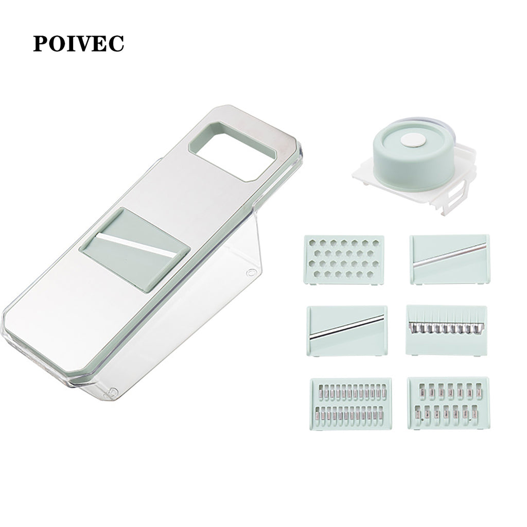 POIVEC Multi-Function Vegetable Slicer, Mandoline Grater and Shredder with Stainless Steel Blades for Kitchen Use