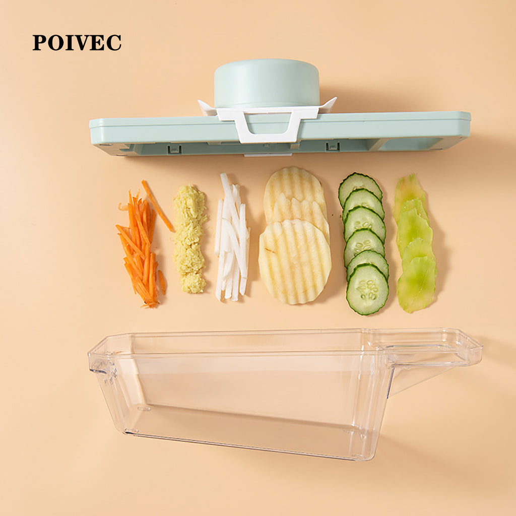 POIVEC Multi-Function Vegetable Slicer, Mandoline Grater and Shredder with Stainless Steel Blades for Kitchen Use
