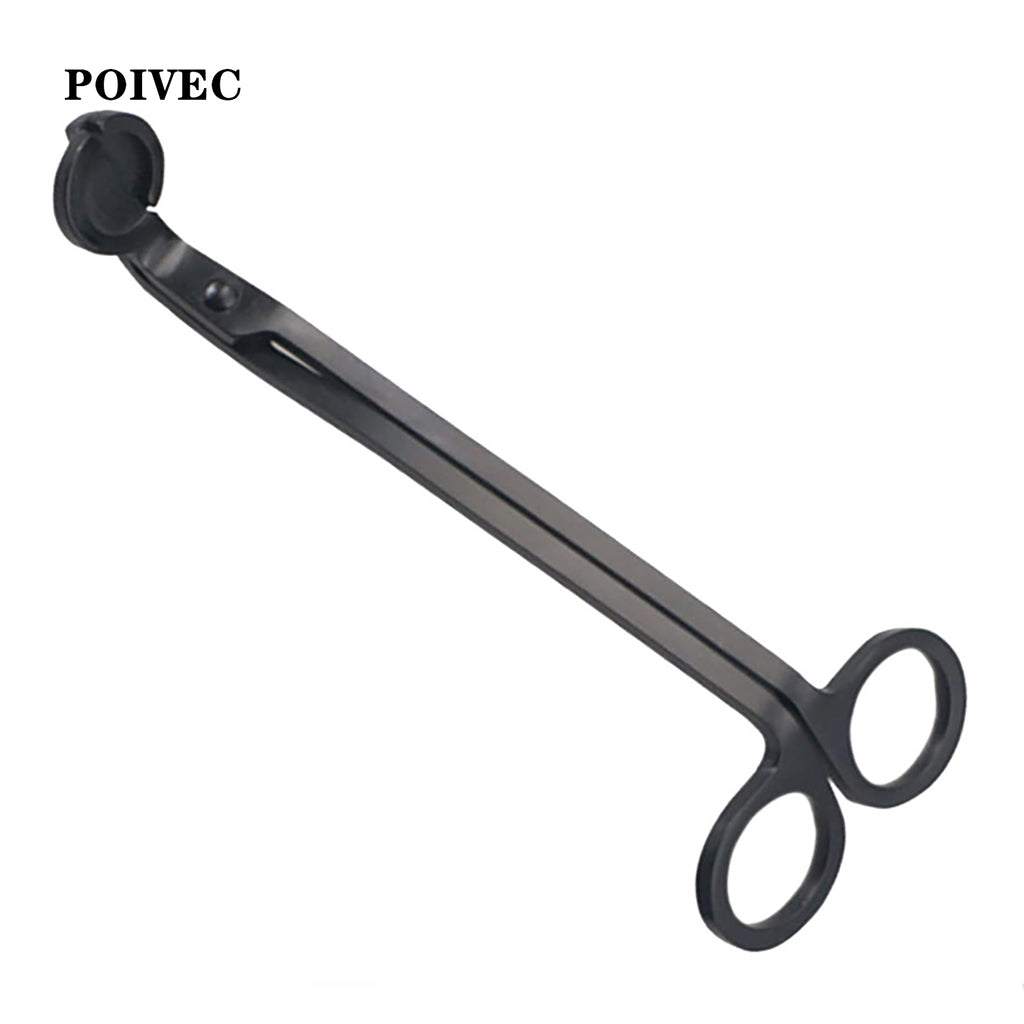 POIVEC Black Stainless Steel Candle Wick Trimmer, Wick Cutter Scissors for Scented Candles