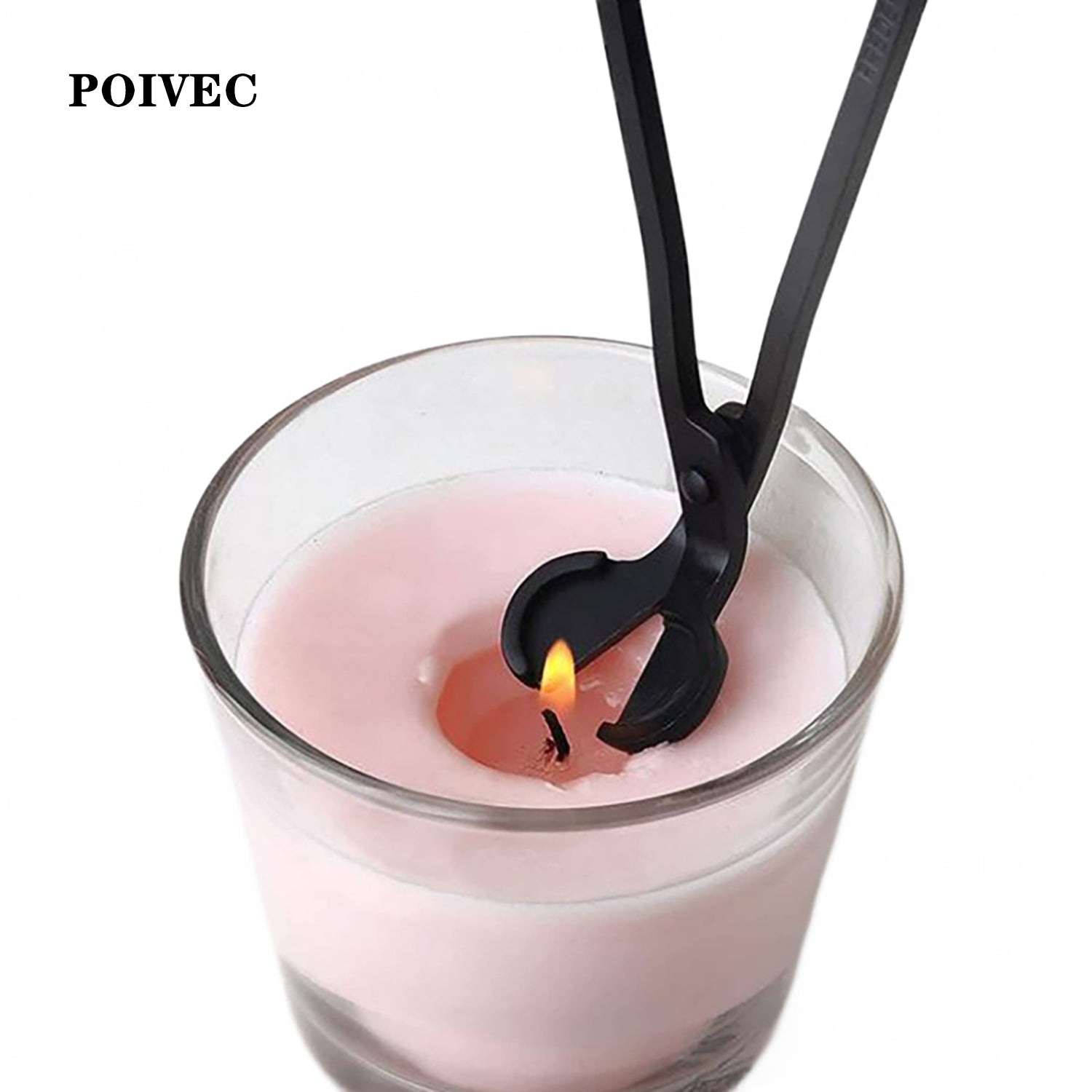 POIVEC Black Stainless Steel Candle Wick Trimmer, Wick Cutter Scissors for Scented Candles