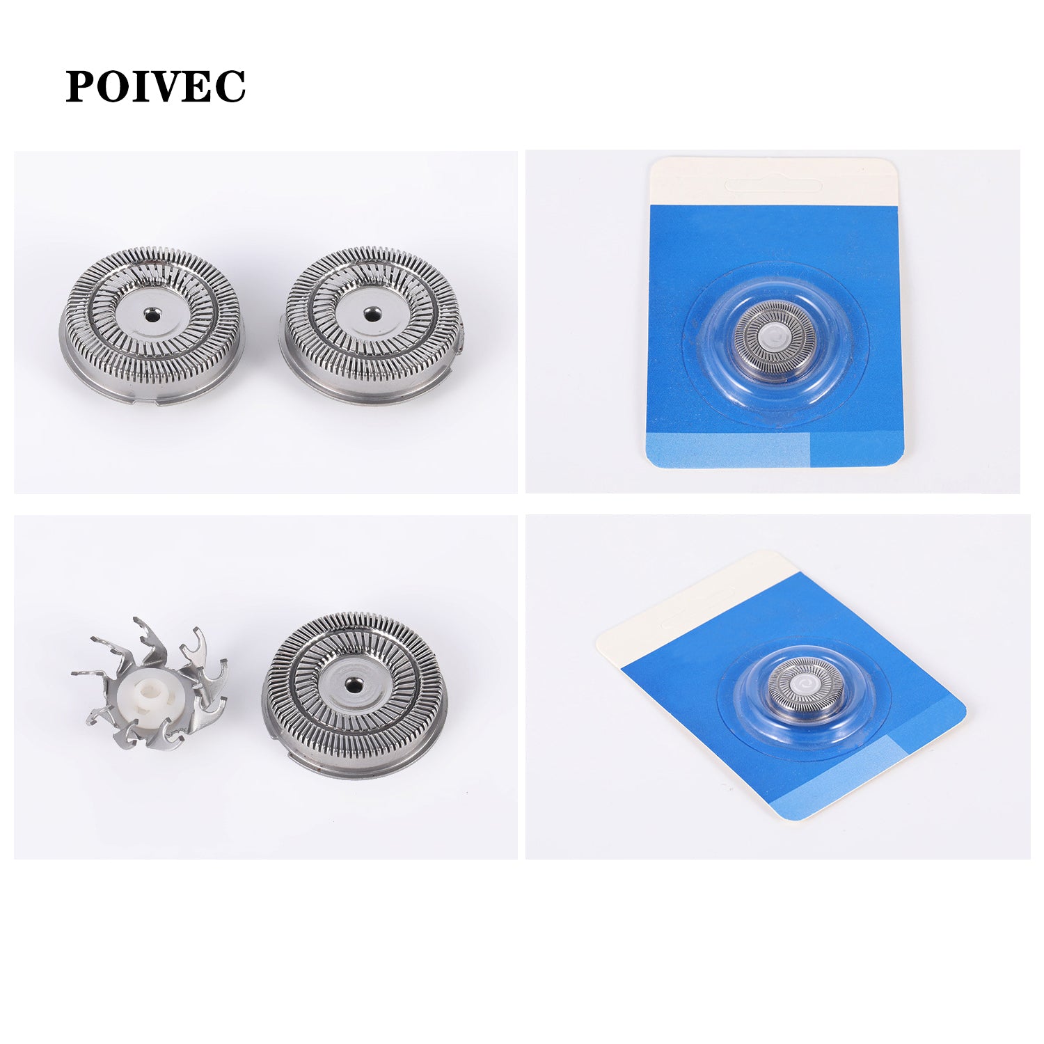 POIVEC Electric Shaver Replacement Head, Blade and Foil Cutter Set, Multi-Model Compatible Razor Replacement Parts
