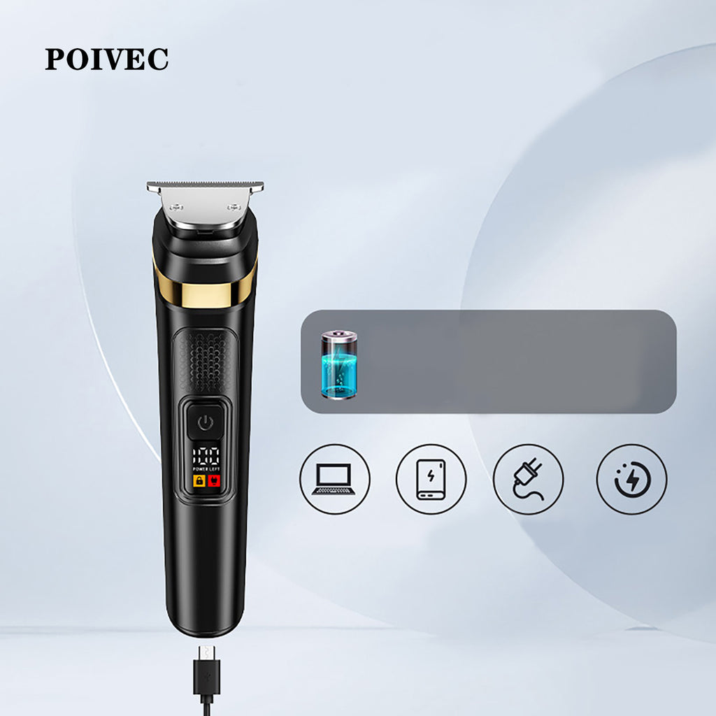 POIVEC 2-in-1 Beard Trimmer and Electric Shaver Kit, Rechargeable Cordless Men’s Grooming Set with Long Battery Life