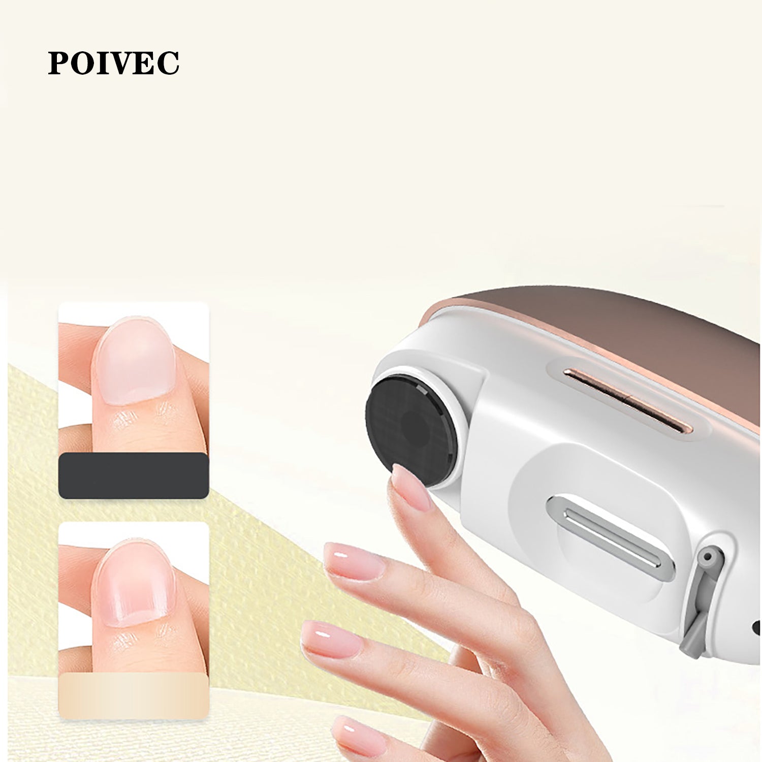POIVEC Dual-Blade Electric Nail Clipper, Rechargeable Automatic Nail Cutter with Anti-Pinch Design