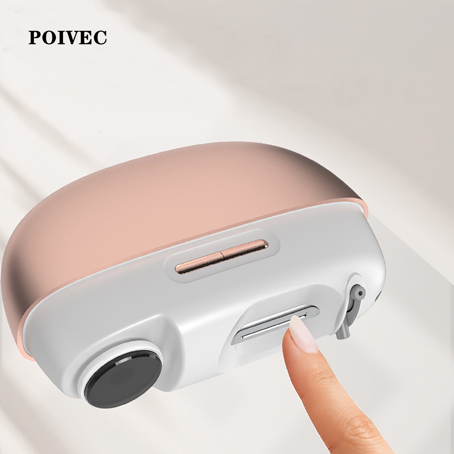 POIVEC Dual-Blade Electric Nail Clipper, Rechargeable Automatic Nail Cutter with Anti-Pinch Design