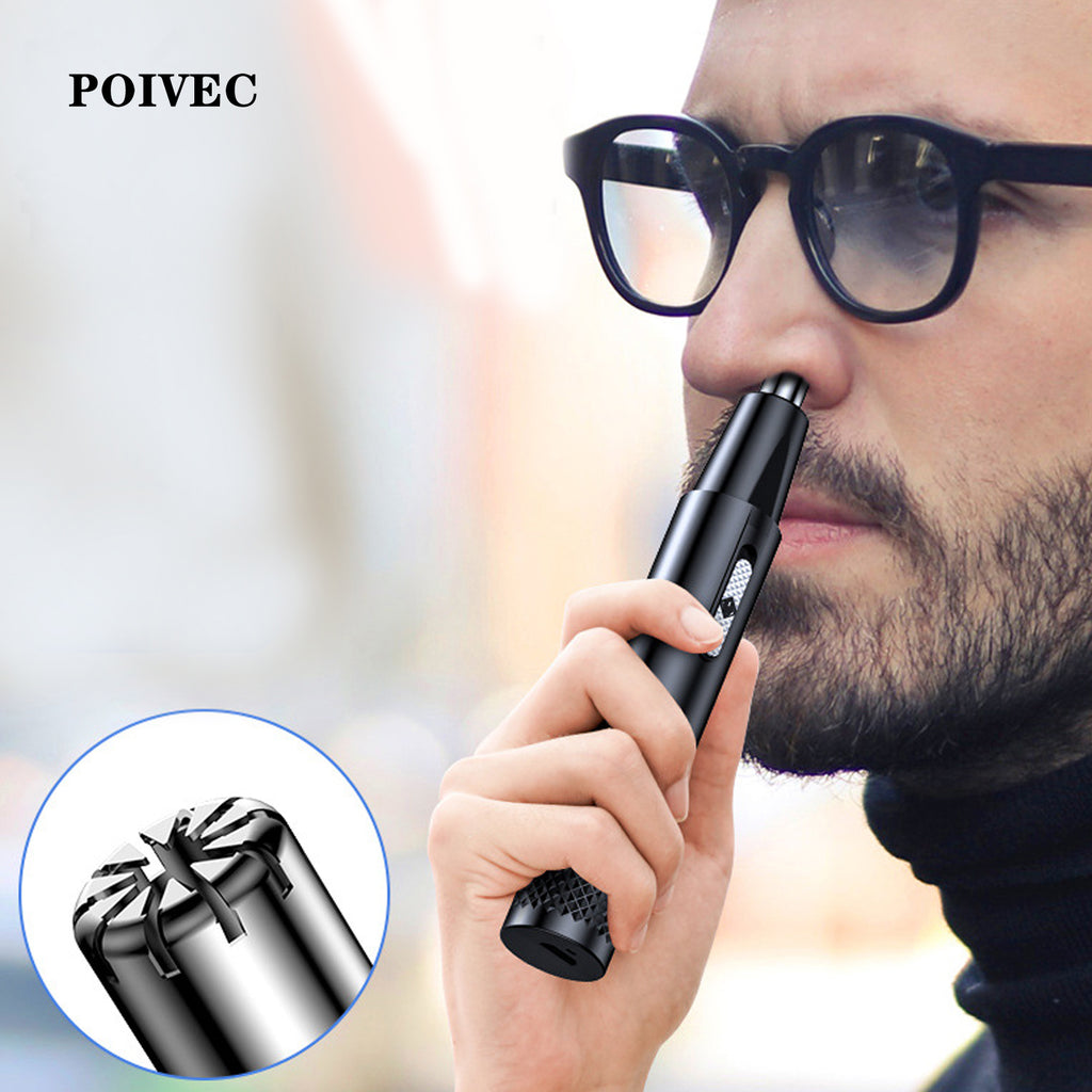 POIVEC USB Rechargeable Nose Hair Trimmer, Mini Electric Ear and Nose Hair Clipper