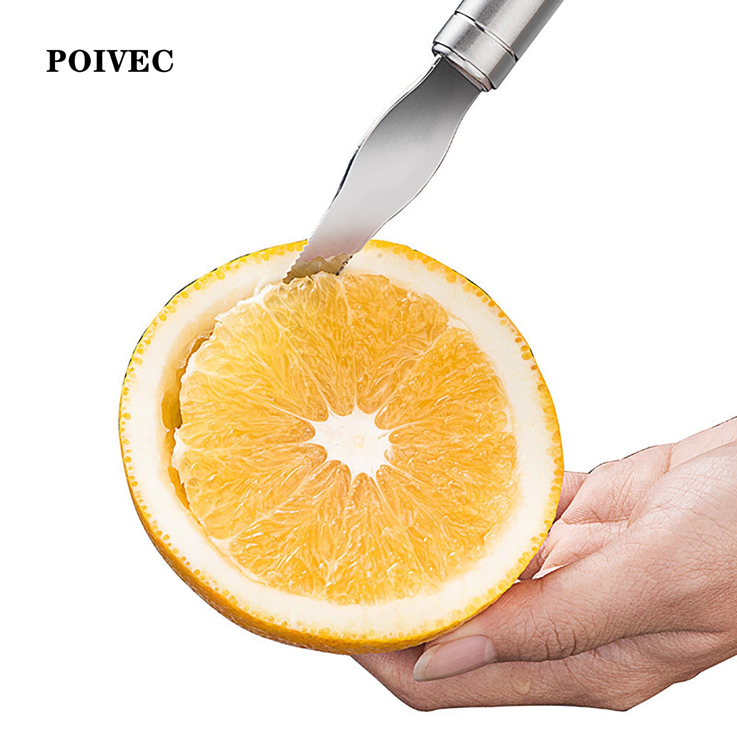 POIVEC Stainless Steel Orange Peeler Tool, Grapefruit Knife and Citrus Sectioning Cutter