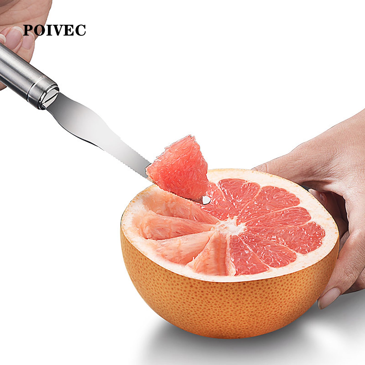POIVEC Stainless Steel Orange Peeler Tool, Grapefruit Knife and Citrus Sectioning Cutter