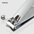 POIVEC Stainless Steel Nail Clipper, Flat Edge and Slanted Edge Nail Cutter, Home Nail Trimming Tool