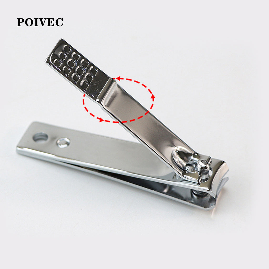 POIVEC Stainless Steel Nail Clipper, Flat Edge and Slanted Edge Nail Cutter, Home Nail Trimming Tool