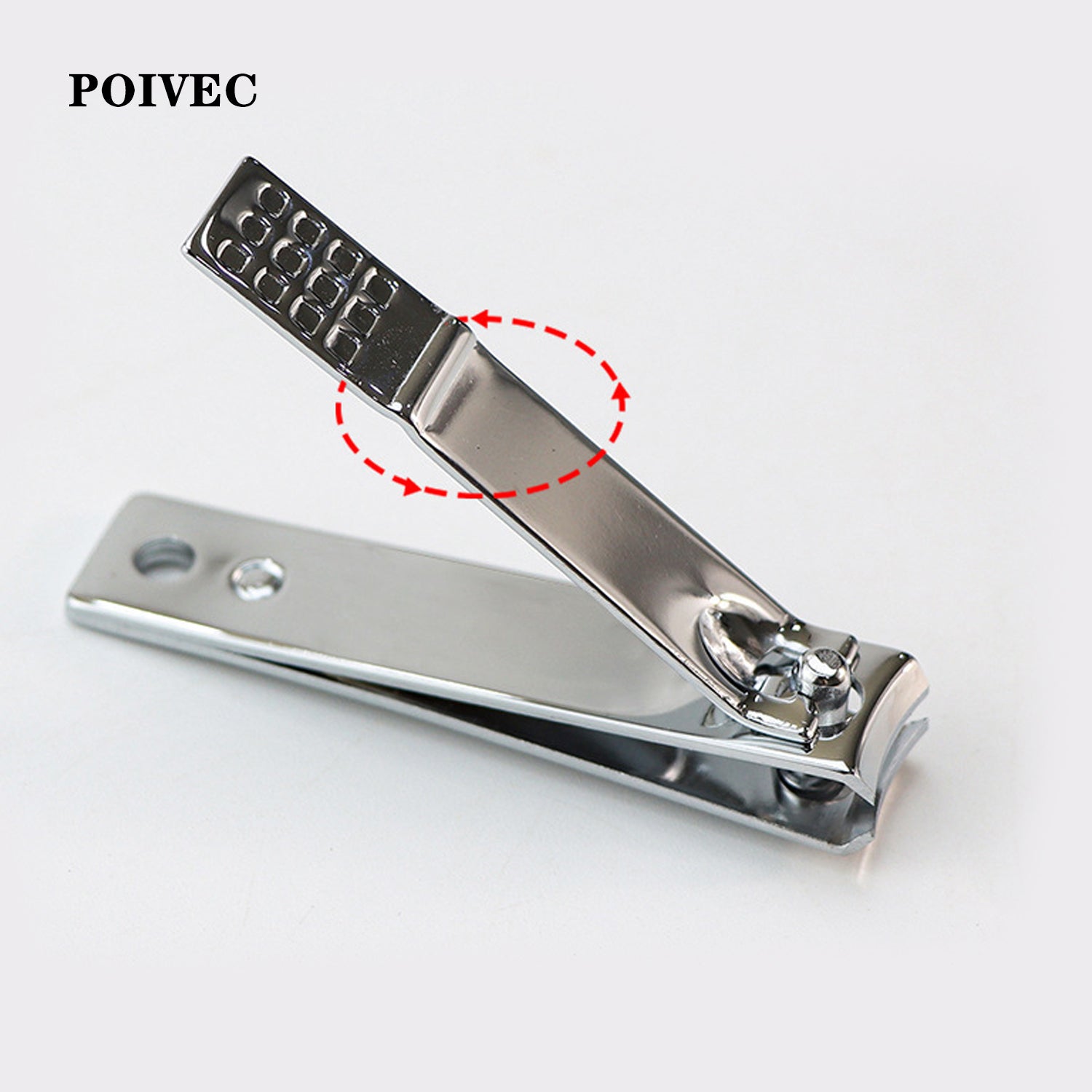 POIVEC Stainless Steel Nail Clipper, Flat Edge and Slanted Edge Nail Cutter, Home Nail Trimming Tool