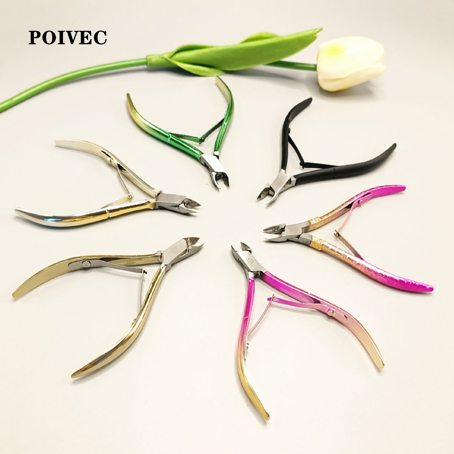 POIVEC Stainless Steel Cuticle Nipper, Nail Cuticle Cutter and Hangnail Trimmer