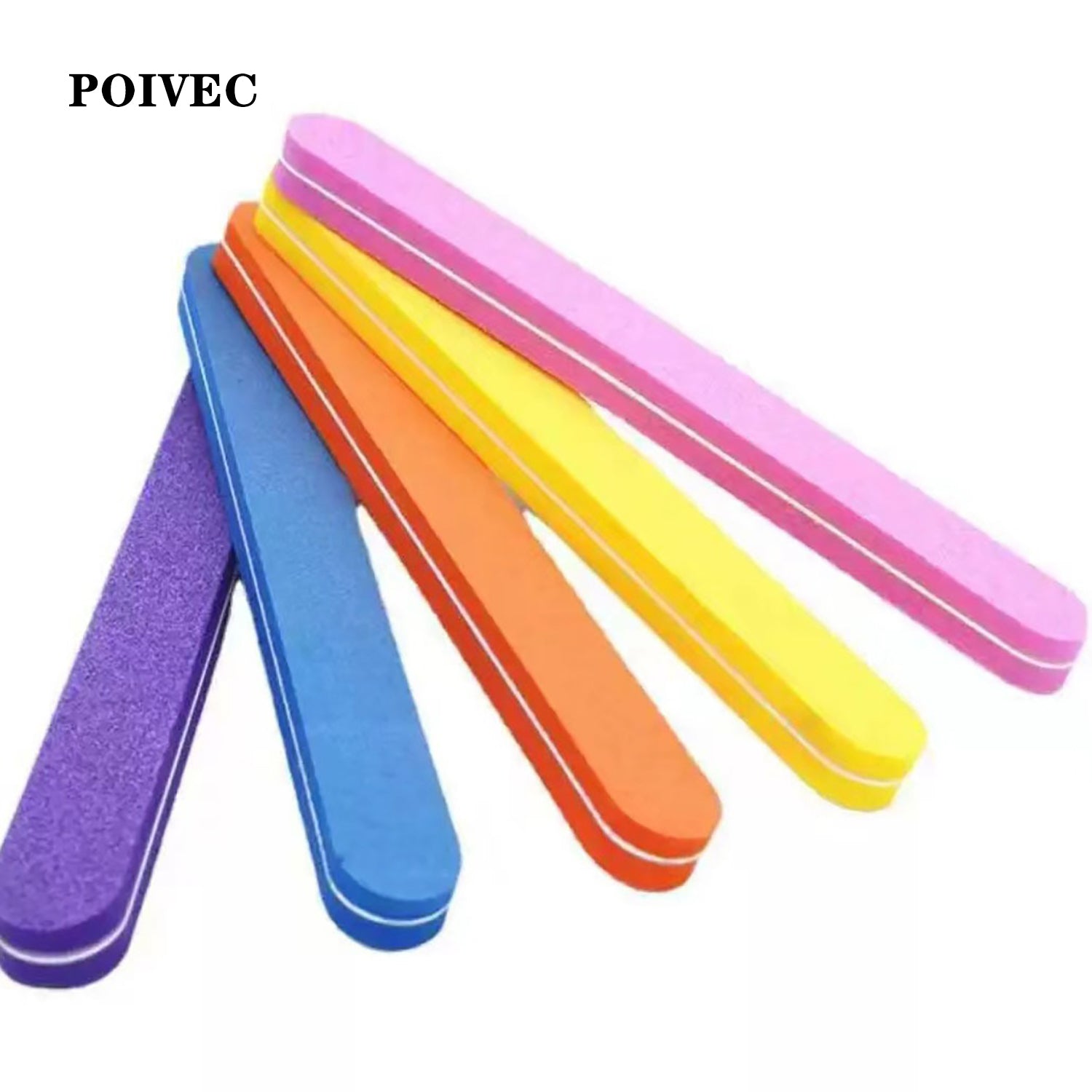 POIVEC Double-Sided Sponge Nail File Buffer, Nail Polishing and Manicure Tool
