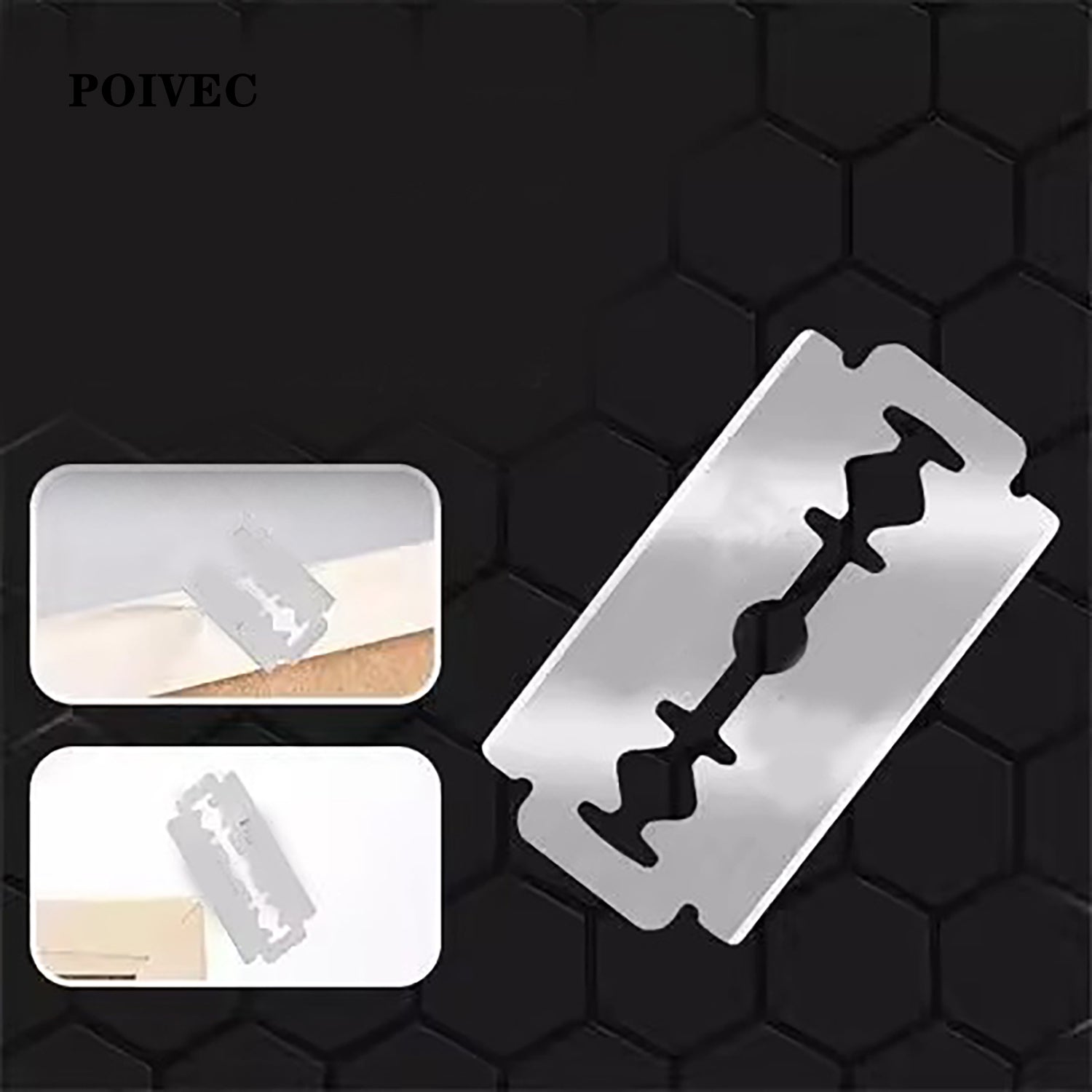 POIVEC 10PCS Double Edge Safety Razor Blades, Stainless Steel Shaving Blade Refills