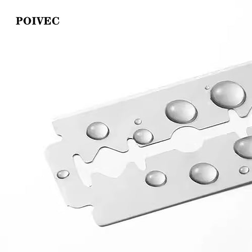 POIVEC 10PCS Double Edge Safety Razor Blades, Stainless Steel Shaving Blade Refills
