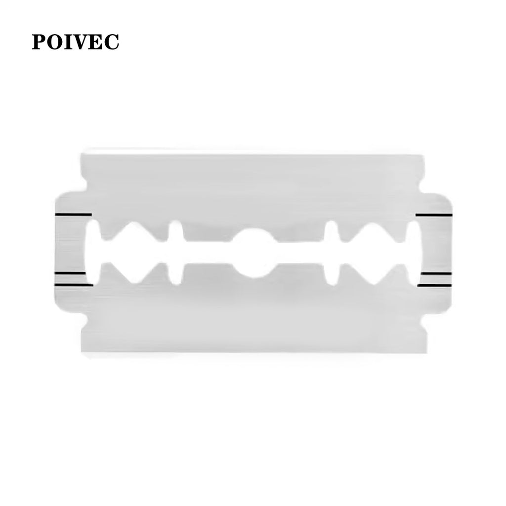POIVEC 10PCS Double Edge Safety Razor Blades, Stainless Steel Shaving Blade Refills