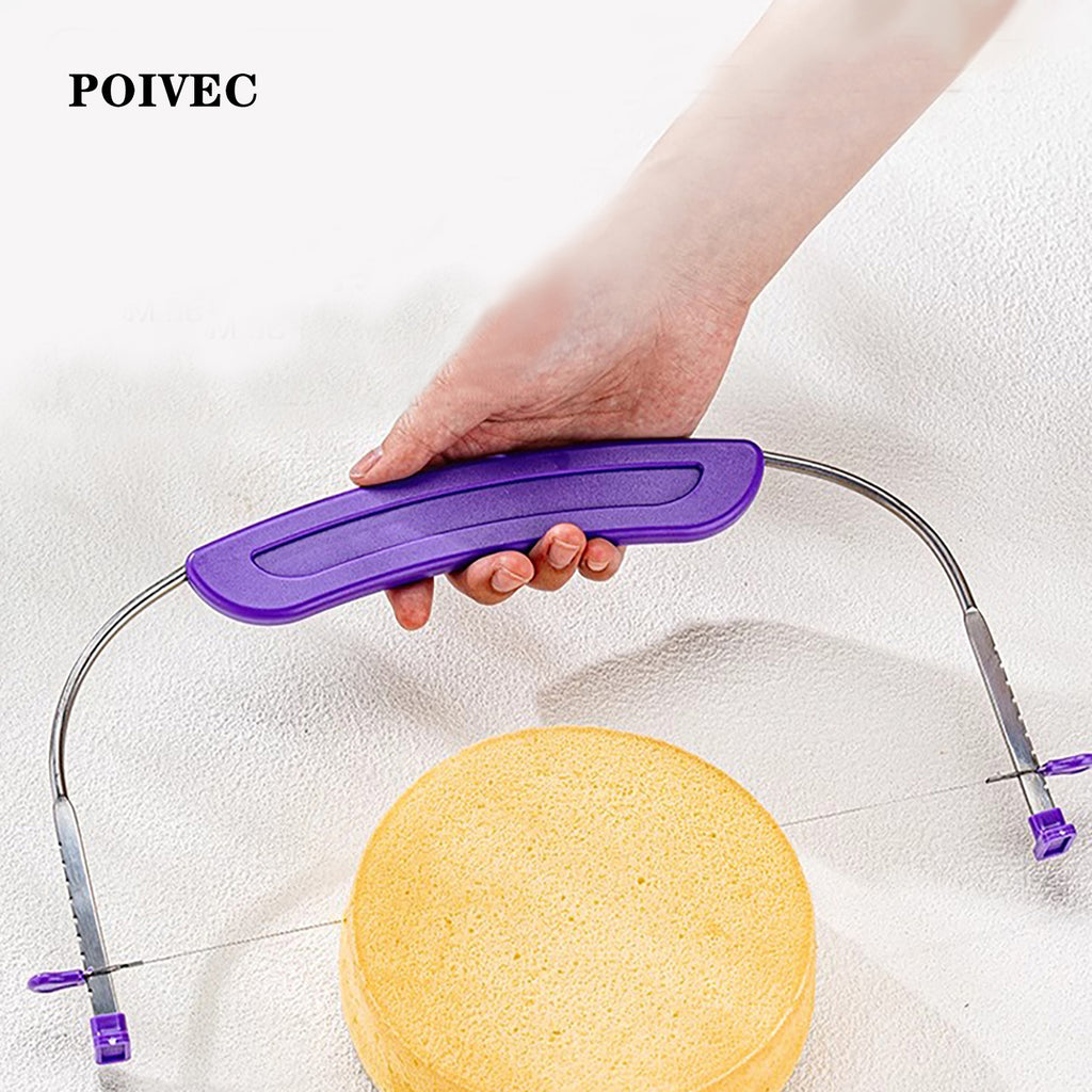 POIVEC Adjustable Wire Cake Leveler, Single-Wire Cake Slicer for Layer Cakes, Bread, Toast and Baking