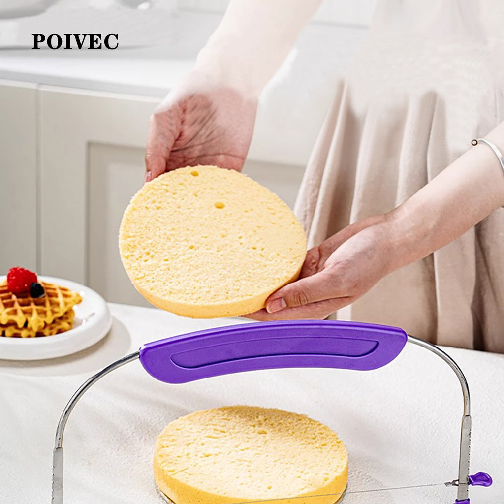 POIVEC Adjustable Wire Cake Leveler, Single-Wire Cake Slicer for Layer Cakes, Bread, Toast and Baking